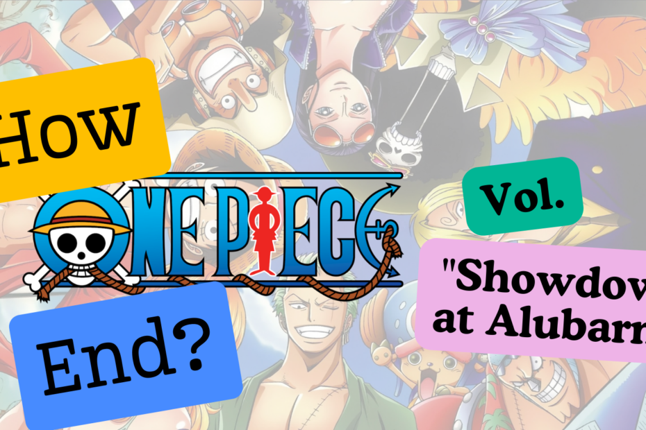 How did the vol. Showdown at Alubarna of One Piece Manga End